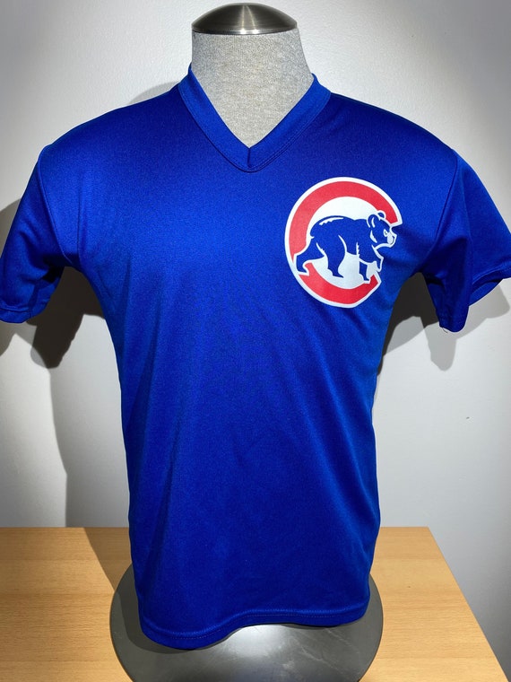 Vintage 80s 90s Chicago Cubs MLB Baseball Medium Blue Majestic Jersey Shirt Etsy