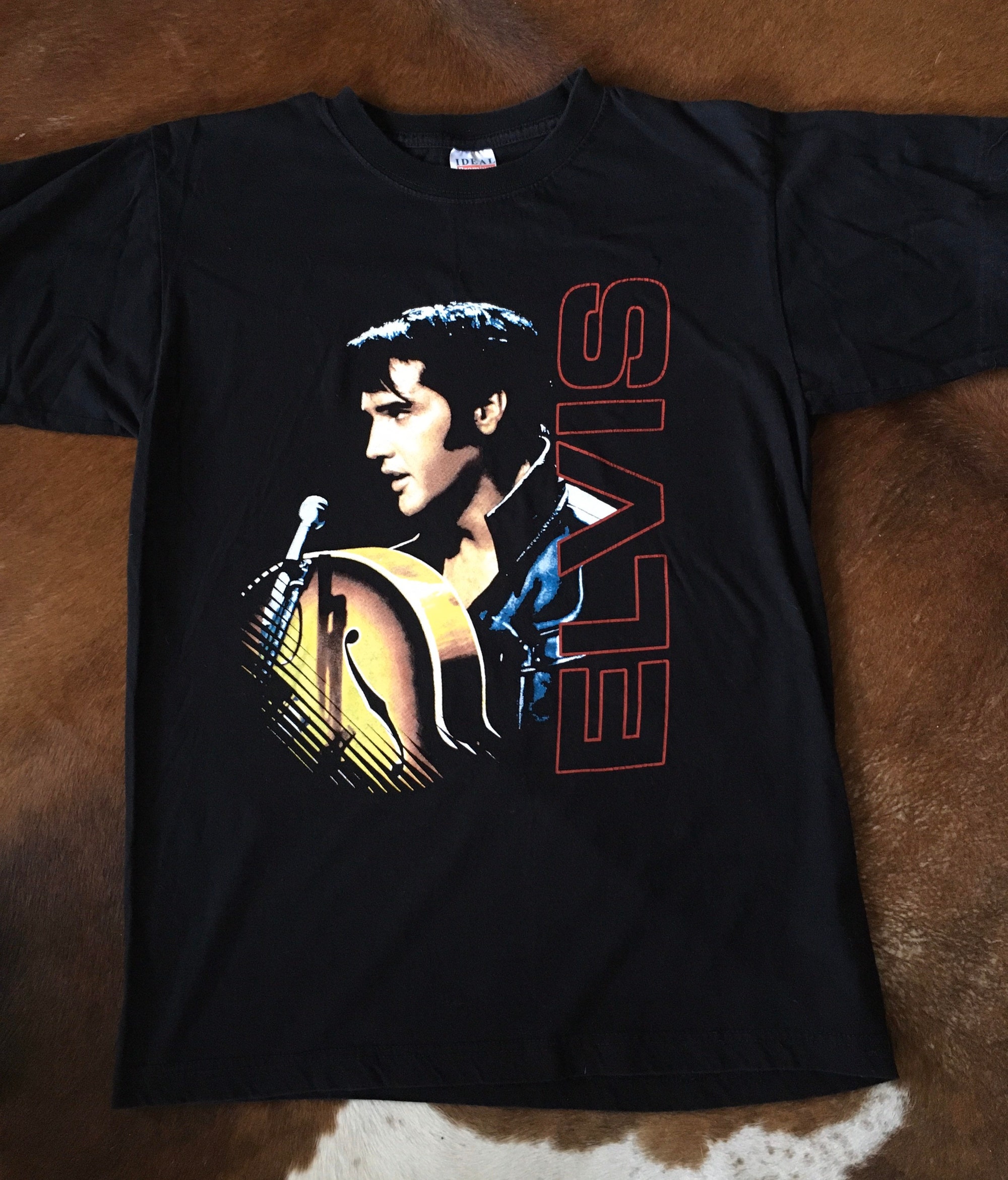 Discover Vintage 80s 90s Elvis Presley The King of Rock and Roll Music Small/Medium Black Tshirt