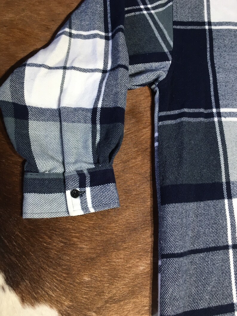 Vintage 80s 90s Wicked Blue White Plaid Lined Shoulders XL Shirt
