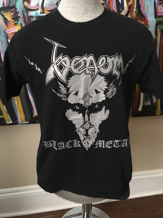 Vintage 1996 Venom Black Metal Thrash Metal Death Metal Rock Music Band  Camiseta Negra Grande -  España