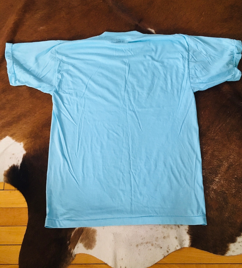 Vintage 80s 90s Florida USA Souvenir Tourist Large Turquoise Blue 5050 Soft Tshirt