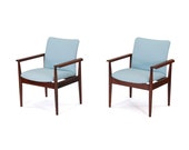 Vintage Pair of Finn Juhl Diplomat Armchairs in Rosewood. 1960s. Free Shipping