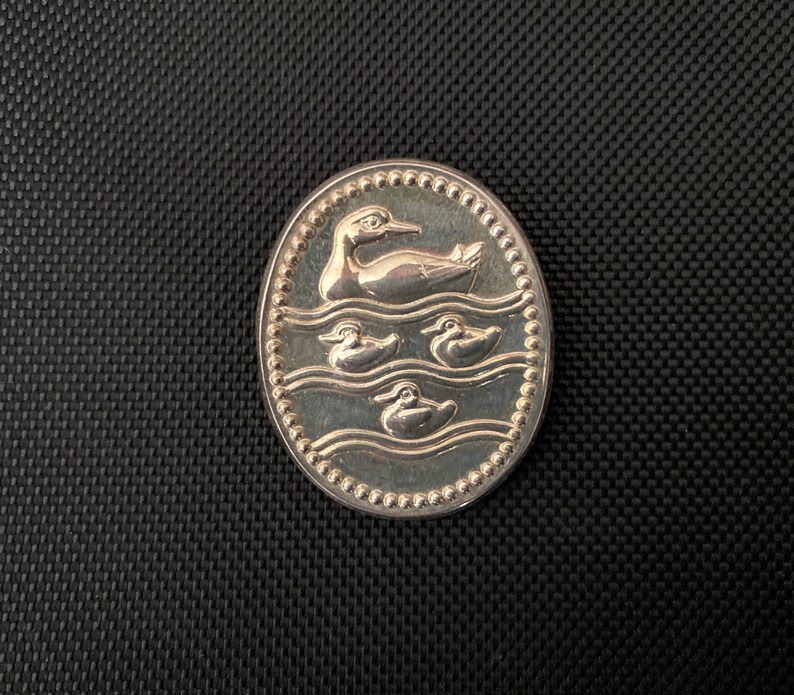 Early Jens Quistgaard Sterling Silver Brooch Pin. Dansk Duck Logo. Signed. Denmark image 6