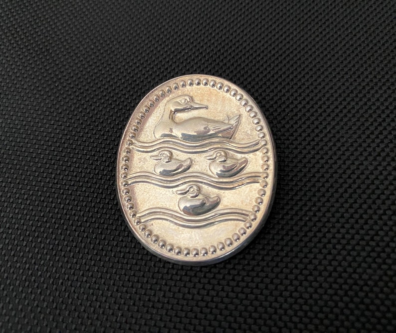 Early Jens Quistgaard Sterling Silver Brooch Pin. Dansk Duck Logo. Signed. Denmark image 1