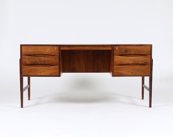 1960s Danish Modern Rosewood Executive Desk with Bookshelf by Chr. Moller. MCM