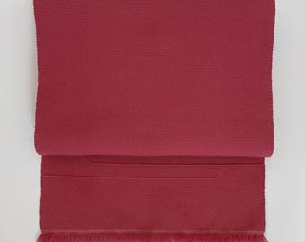 Pink Cotton Obi Sash: Handwoven Japanese Kimono Belt