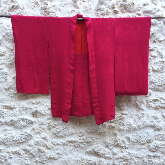 Vintage Japanese Silk Haori / Pink Silk Kimono Jac