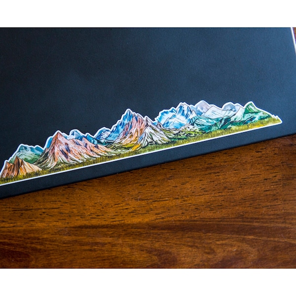 Beautiful Sierra Mountain Range Landscape Sticker - Waterproof Nature Inspired Sticker for Water Bottle, Laptop, Phone - Hiking Outdoor Gift