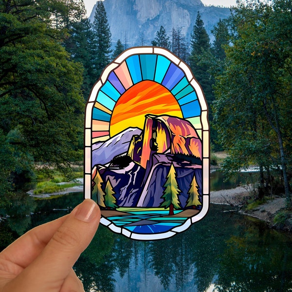 Yosemite National Park Half Dome Sticker - Waterproof Nature Inspired Sticker for Water Bottle, Laptop, Phone - Mountain Hiking Outdoor Gift