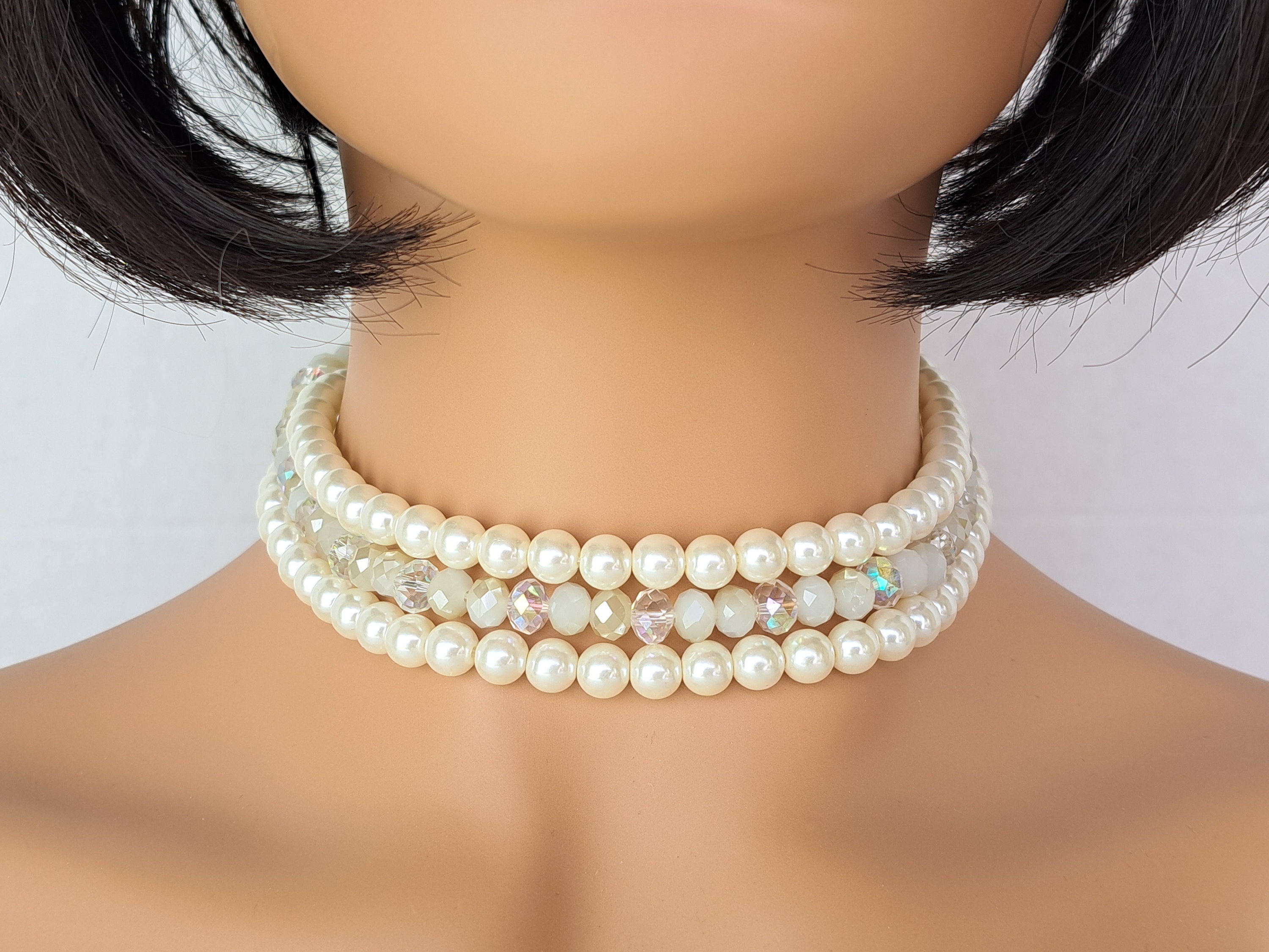 4. NECKLACE WHITE PEARL - Etsy