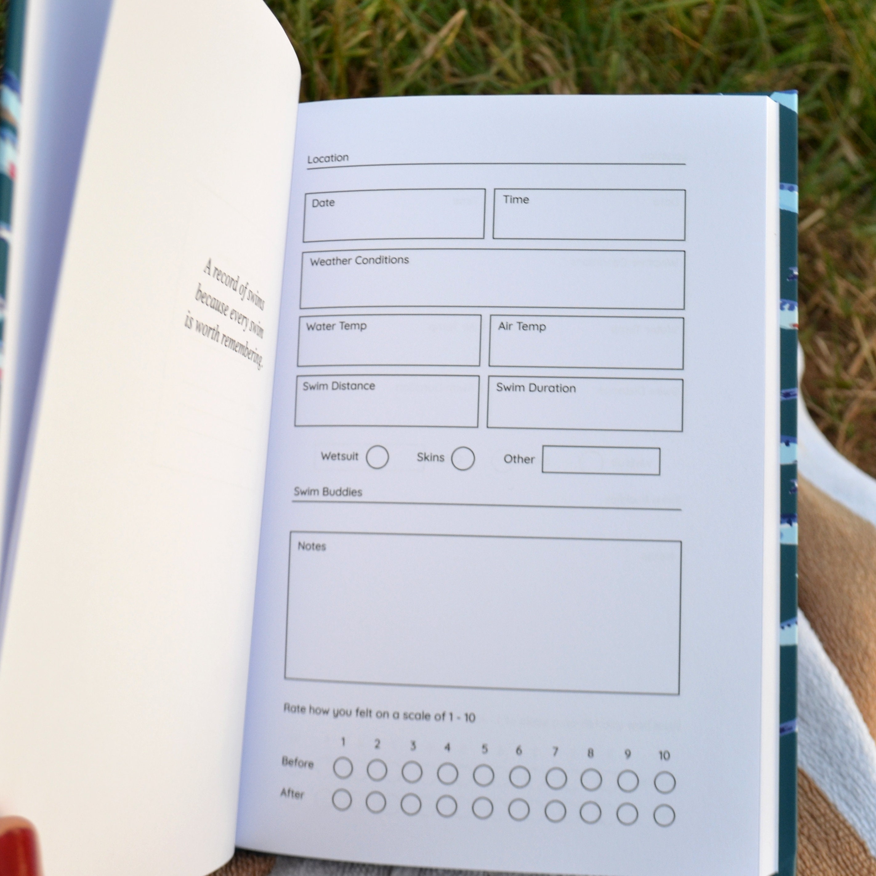 Swim Journal for Open Water Swimmers Etsy