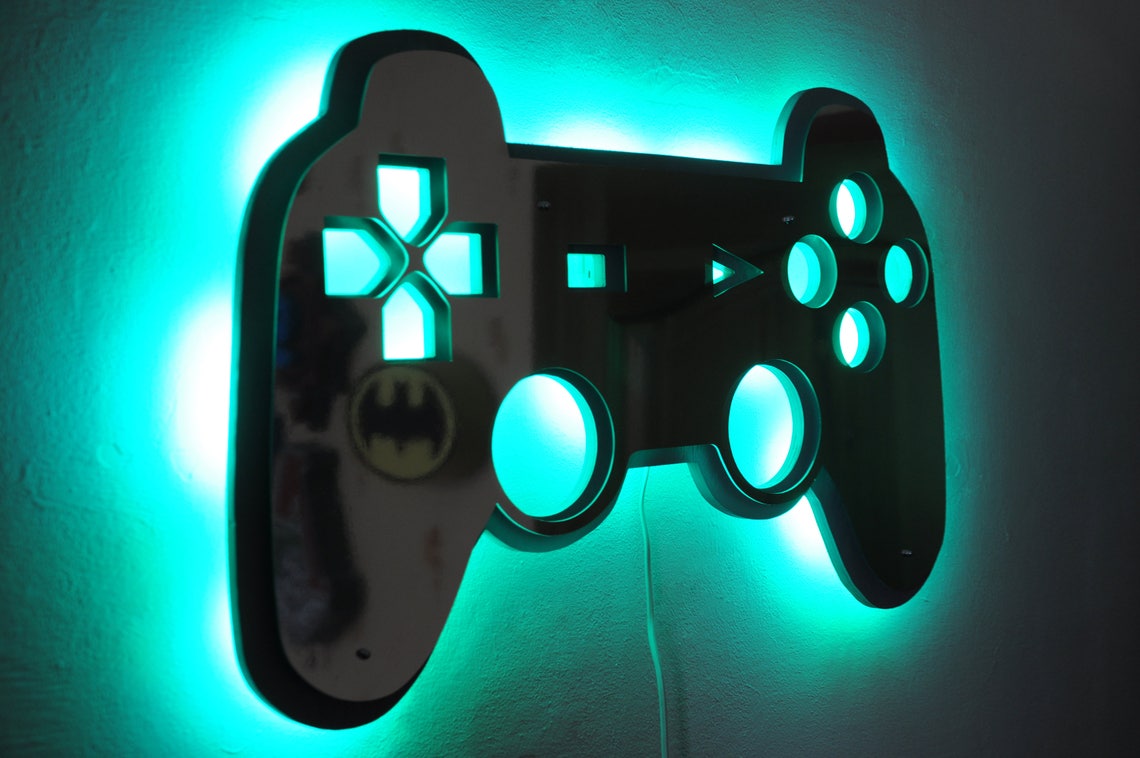 Playstation Lighting Sign Siluet Wall Art Illuminated LED Etsy