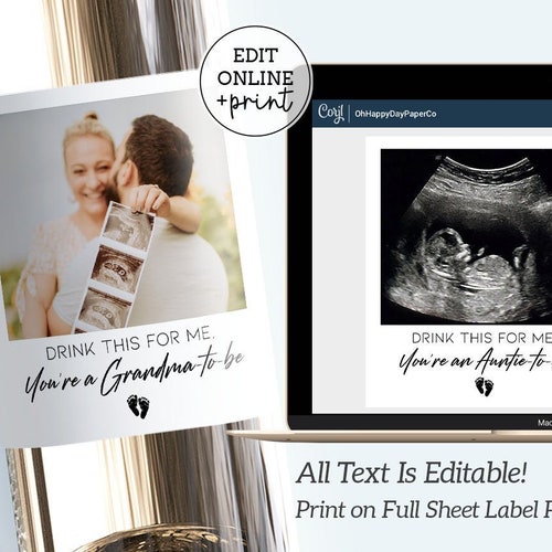 Editable Pregnancy Announcement Wine Label Drink This for Me - Etsy