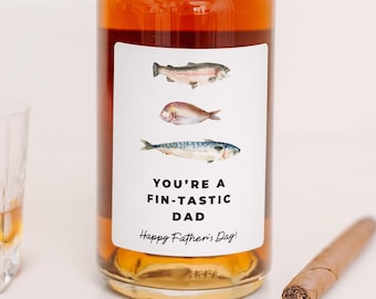 Personalized Bottle Label • Father's Day Glossy Waterproof Sticker for Wine or Liquor Bottles