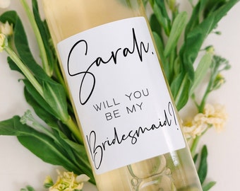 Printed Bridesmaid Wine Label • Bridesmaid Proposal Wine or Champagne Bottle Label • Will You Be My Bridesmaid or Maid of Honor Gift