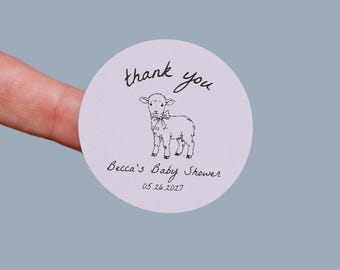 Circle Labels for Popcorn Bags • Thank You Wedding or Baby Shower Favors