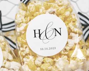 Wedding Popcorn Favors Wedding Popcorn Stickers Let's - Etsy