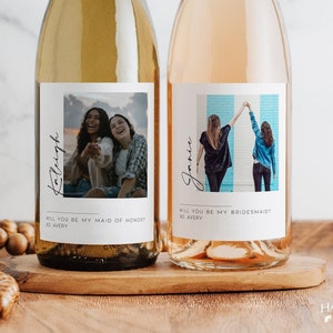 Printed Bridesmaid Proposal Wine Label • Glossy Full Wine or Champagne Label • Will You Be My Bridesmaid or Maid of Honor Gift