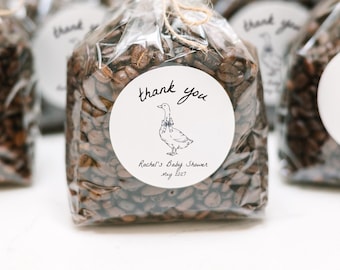 Circle Labels for Popcorn Bags • Thank You Wedding or Baby Shower Favors