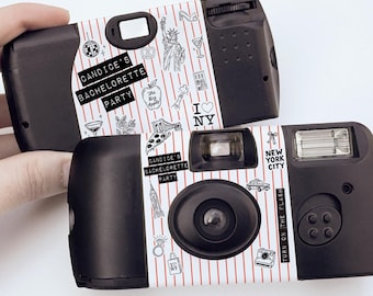 Disposable Camera Wrap NYC Bachelorette Party New York City Theme • Sticker Only