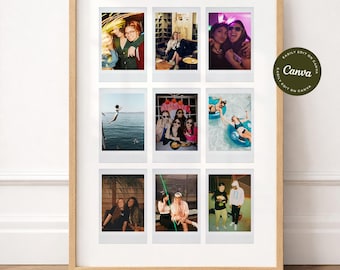 Instant Photo Frames Wall Art Template • Canva Template Digital Printable Poster