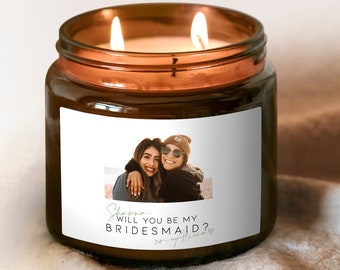 Printed Label for Bridesmaid Proposal Candle • Printed & Shipped Candle Label • Will You Be My Bridesmaid or Maid of Honor Gift