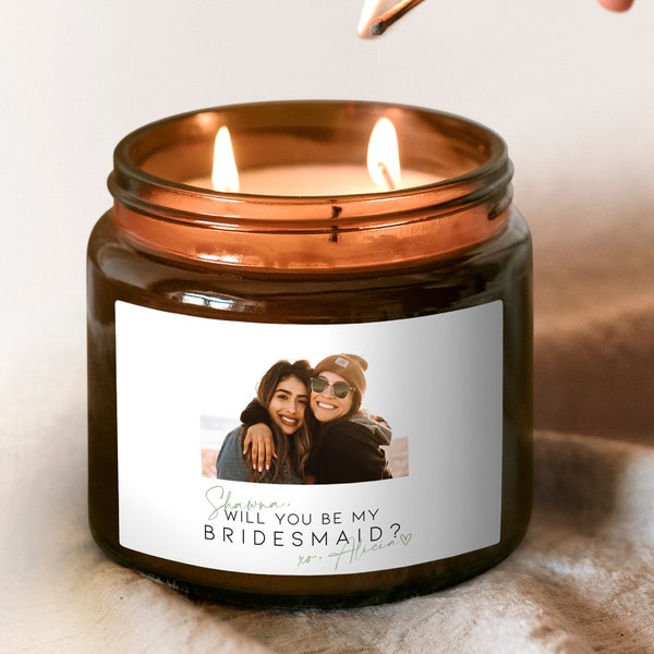 Printed Label for Bridesmaid Proposal Candle • Printed & Shipped Candle Label • Will You Be My Bridesmaid or Maid of Honor Gift