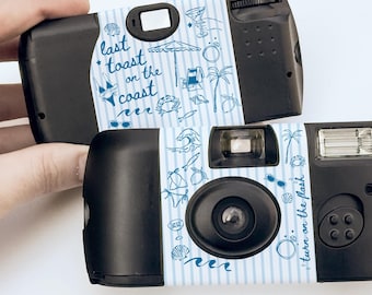 Bachelorette Party Camera Wrap • Last Toast On The Coast Disposable Camera Sticker Label