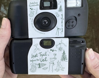 Wrap for Disposable Camera Camp Bachelorette Party • Label Only • Last Trail Before The Veil Girls Trip Birthday