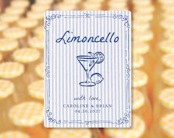 Limoncello Label for Homemade Wedding Favors • Waterproof Sticker for Bottles