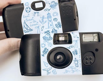 Bachelorette Party Camera Wrap • Last Toast On The Coast Disposable Camera Sticker Label