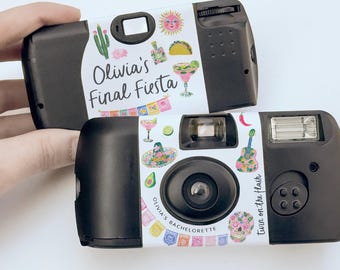 Disposable Camera Wrap Bachelorette Party Final Fiesta Theme • Sticker Only