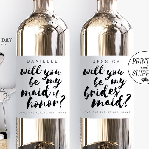 Bridesmaid Proposal Wine Label Will You Be My Bridesmaid Etsy