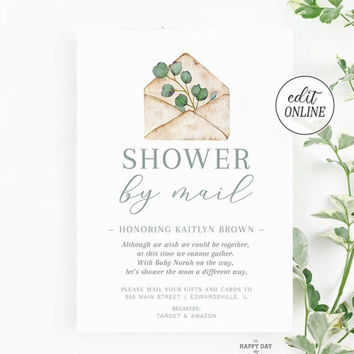 Baby Shower by Mail Invitation Boy Virtual Baby Shower Boy Etsy