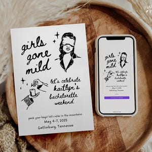 Girls Gone Mild Bachelorette Weekend Invite Template • Edit In Canva • Instant Download Template for Print or Texting • Bach Party Itinerary