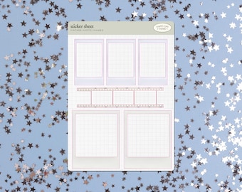 Scrapbook Sticker Sheet • Instant Photo Frame Stickers for Junk Journal or Planner
