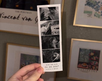 Photo Strip Save The Date • Printed Vintage Style PhotoBooth Strips