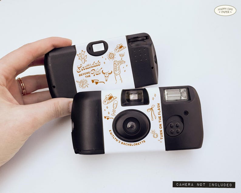 Label for Disposable Camera • Country Western Theme • Scottsdale Before the Veil Bachelorette Party Favors image 3