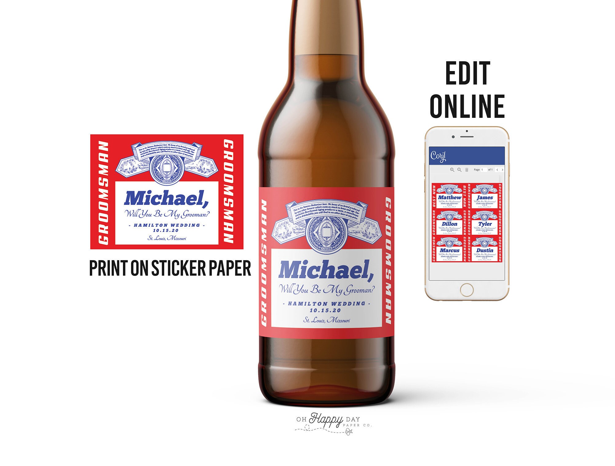 Budweiser label Etsy Nederland
