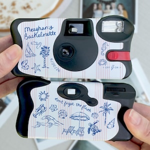 Coastal Themed Sticker for Disposable Camera Bachelorette Party Favors • Label Only