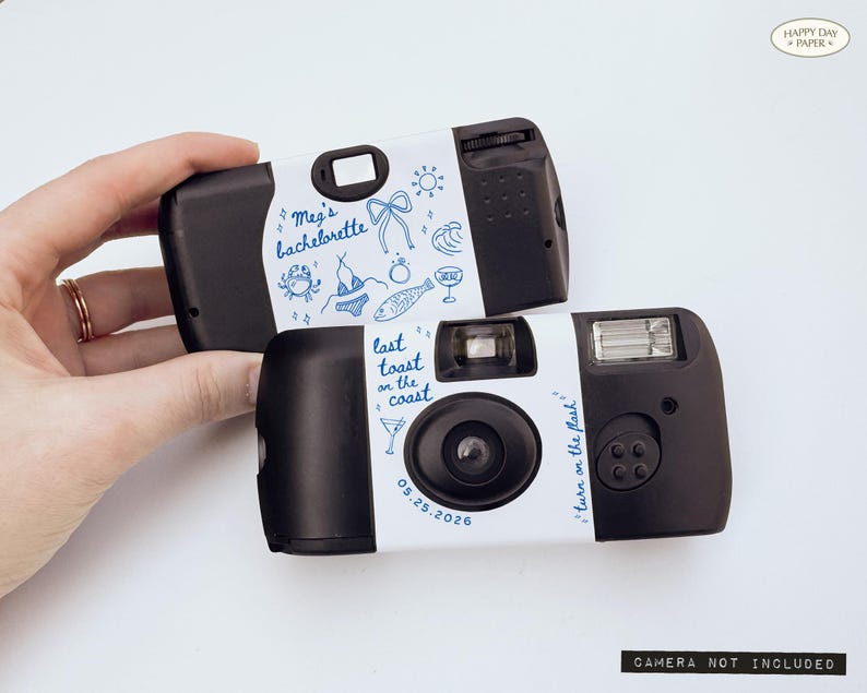 Bachelorette Party Camera Wrap • Last Toast On The Coast Design (Label Only) imagen 1