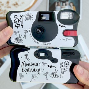 Personalized Birthday Camera Wrap Sticker • Girls Trip 30th 40th 50th Bday Kodak FunSaver