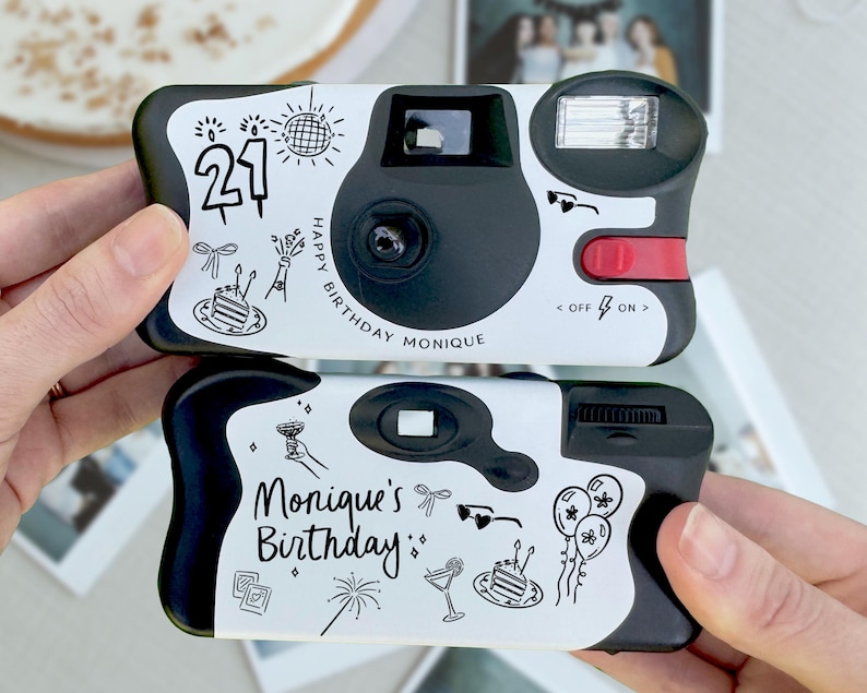 Personalized Birthday Camera Wrap Sticker • Girls Trip 30th 40th 50th Bday Kodak FunSaver