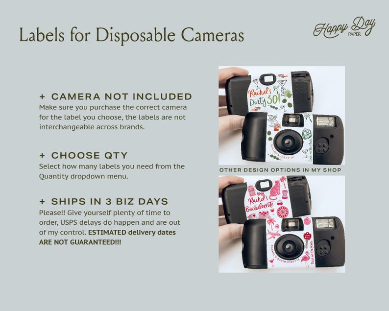 Bachelorette Party Camera Wrap • Last Toast On The Coast Design (Label Only) imagen 4