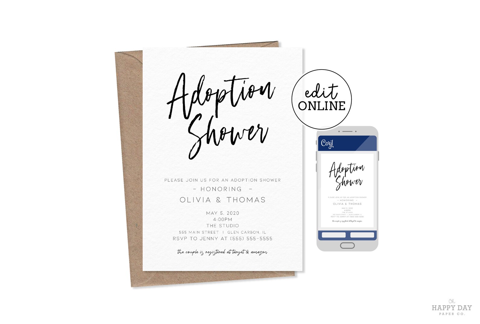 Printable Adoption Shower Invitation Edit Yourself Online - Etsy