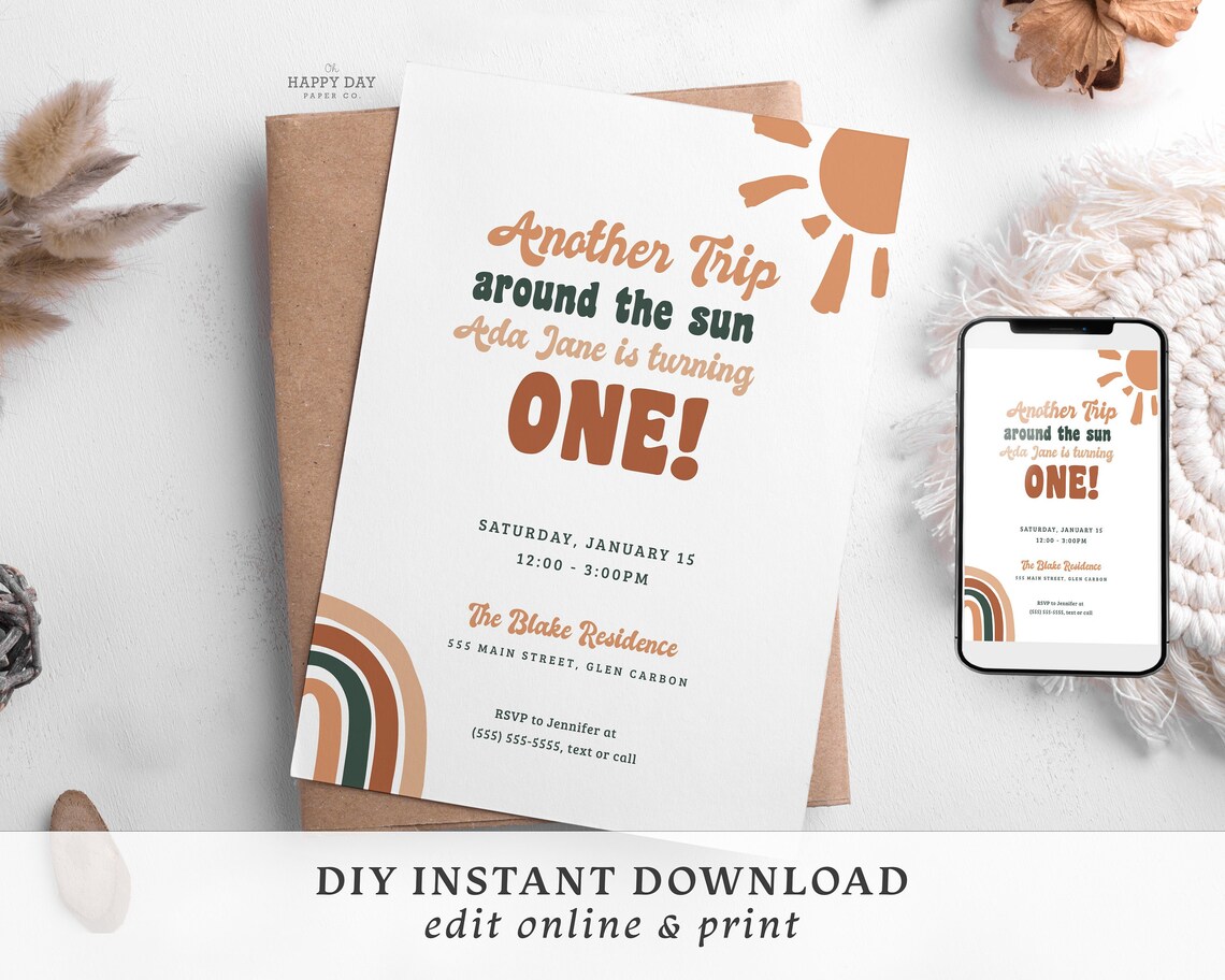 Printable or Digital Birthday Invitation Template Edit - Etsy