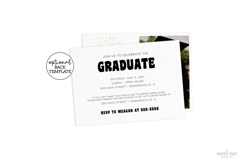Printable Graduation Announcement Template Edit Yourself Etsy