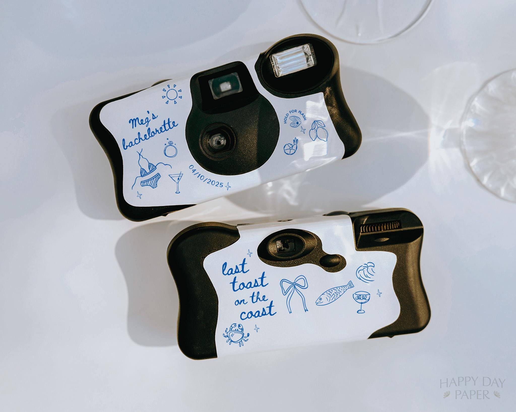 Last Toast On The Coast Wrap for Disposable Camera for Bachelorette Party • Label Only • Printed Glossy Disposable Camera Label Camera Cover