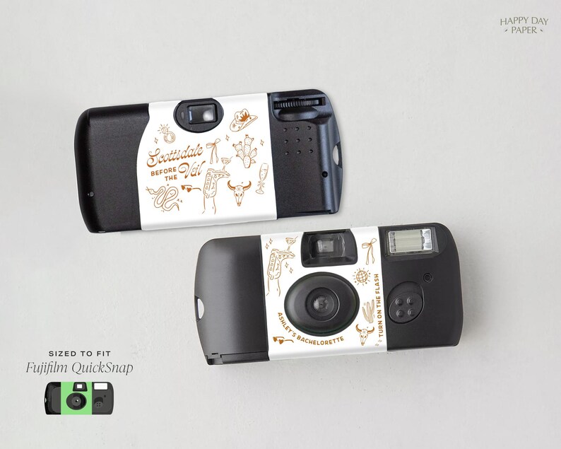 Label for Disposable Camera • Country Western Theme • Scottsdale Before the Veil Bachelorette Party Favors image 4