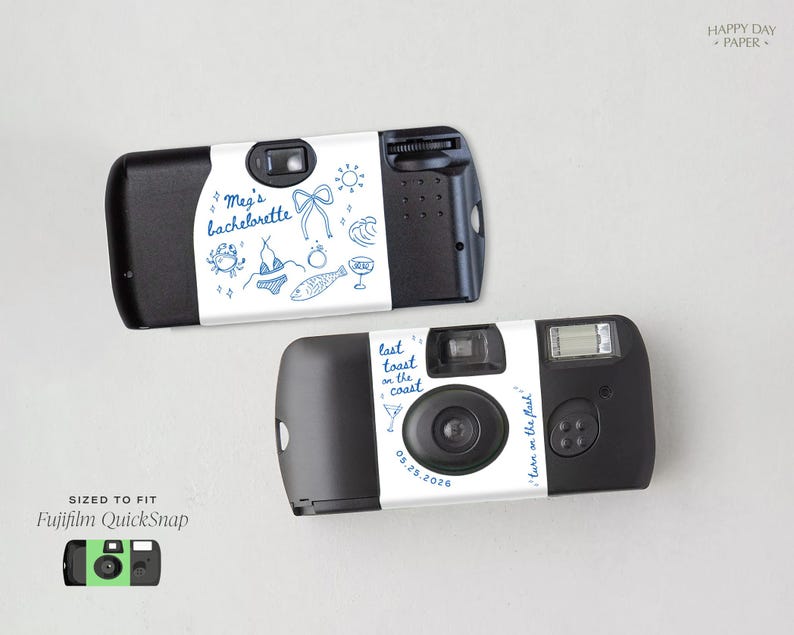 Bachelorette Party Camera Wrap • Last Toast On The Coast Design (Label Only) imagen 2